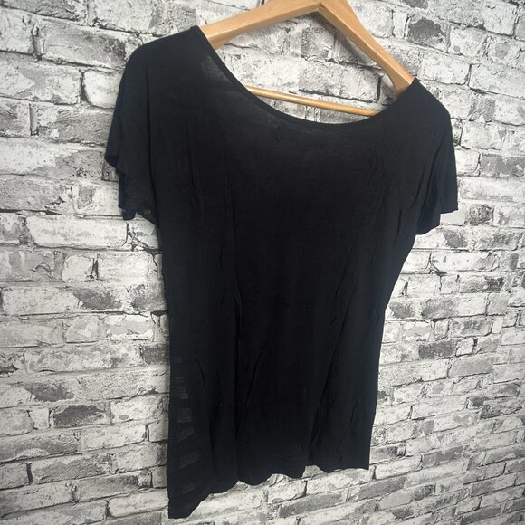 EUC Reiss Women's Gwen Black Sequin Tee Shirt Size XS - Picture 6 of 10